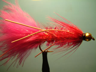 Fuschia Bead Head Crystal Rubber Woolly Bugger (6 y 10)